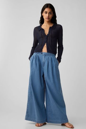 GAP High Waisted Wide Leg Denim Trousers